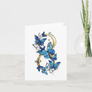 Symbol Infinity of Blue Morpho Butterflies Card