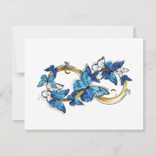Symbol Infinity of Blue Morpho Butterflies Card