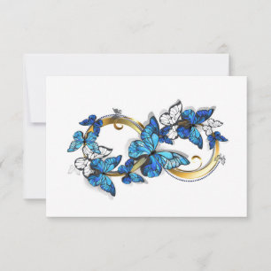 Symbol Infinity of Blue Morpho Butterflies Card
