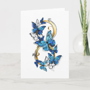 Symbol Infinity of Blue Morpho Butterflies Card