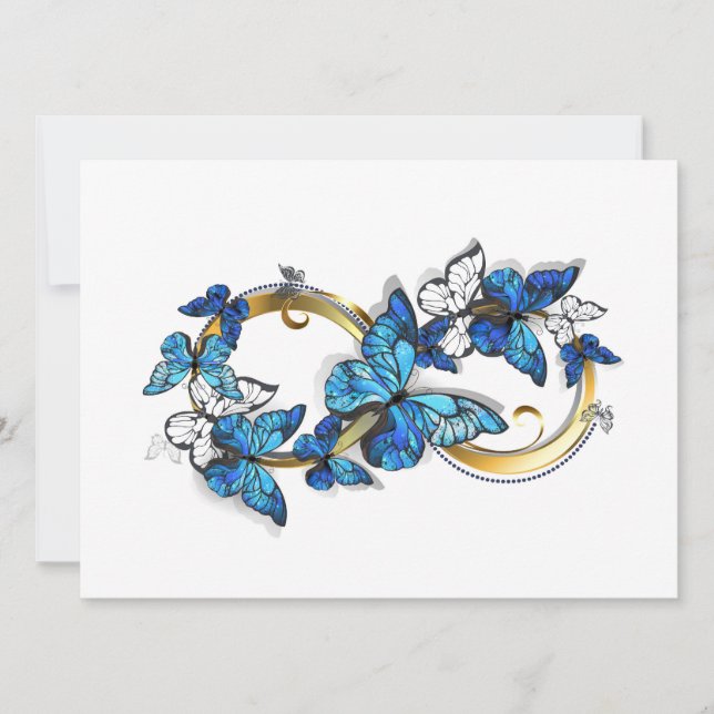 Symbol Infinity of Blue Morpho Butterflies Card (Front)