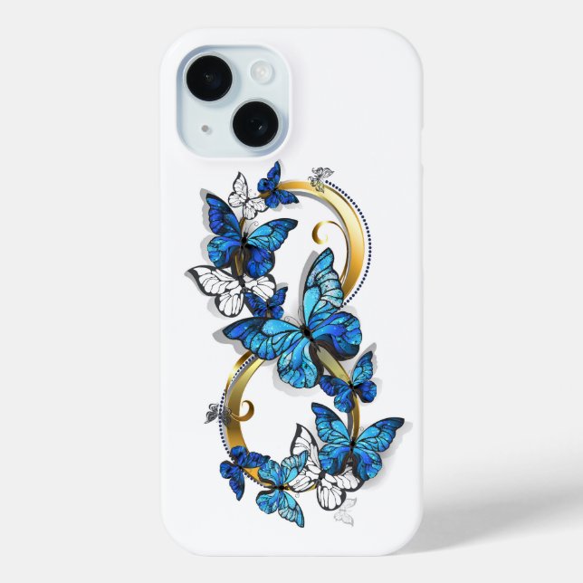 Symbol Infinity of Blue Morpho Butterflies Case-Mate iPhone Case (Back)