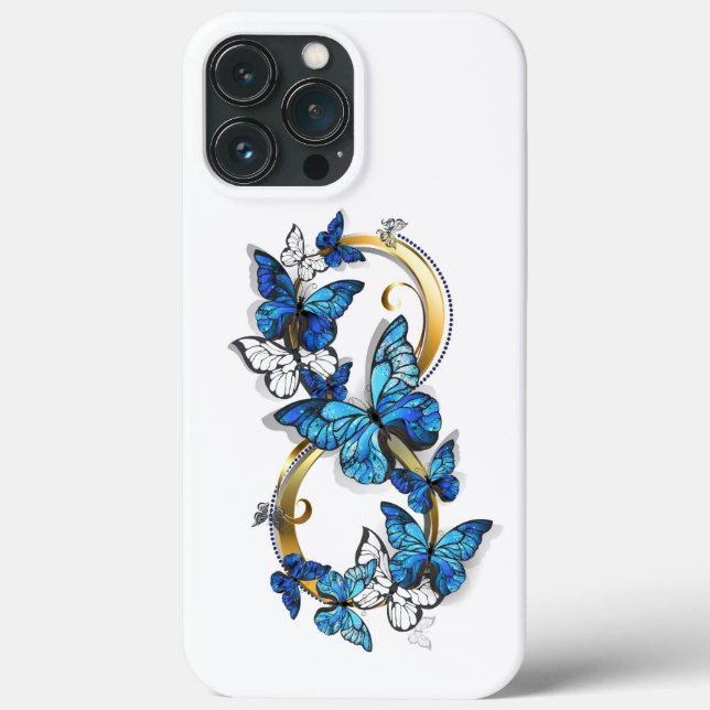 Symbol Infinity of Blue Morpho Butterflies Case-Mate iPhone Case (Back)