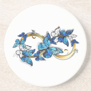 Symbol Infinity of Blue Morpho Butterflies Coaster