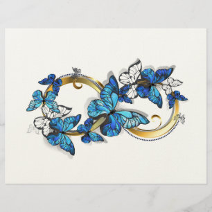 Symbol Infinity of Blue Morpho Butterflies Custom Letterhead
