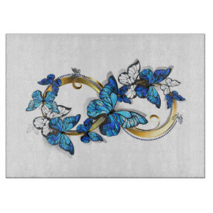 Symbol Infinity of Blue Morpho Butterflies Cutting Board
