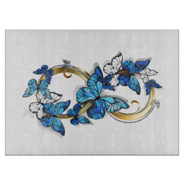 Symbol Infinity of Blue Morpho Butterflies Cutting Board (Front)