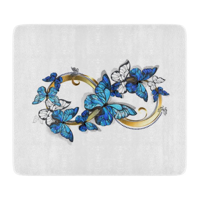 Symbol Infinity of Blue Morpho Butterflies Cutting Board (Front)