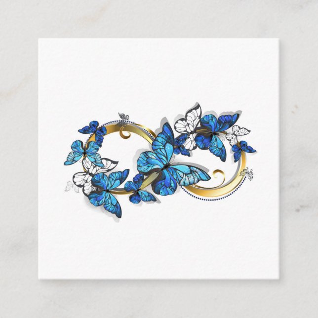 Symbol Infinity of Blue Morpho Butterflies Enclosure Card (Front)