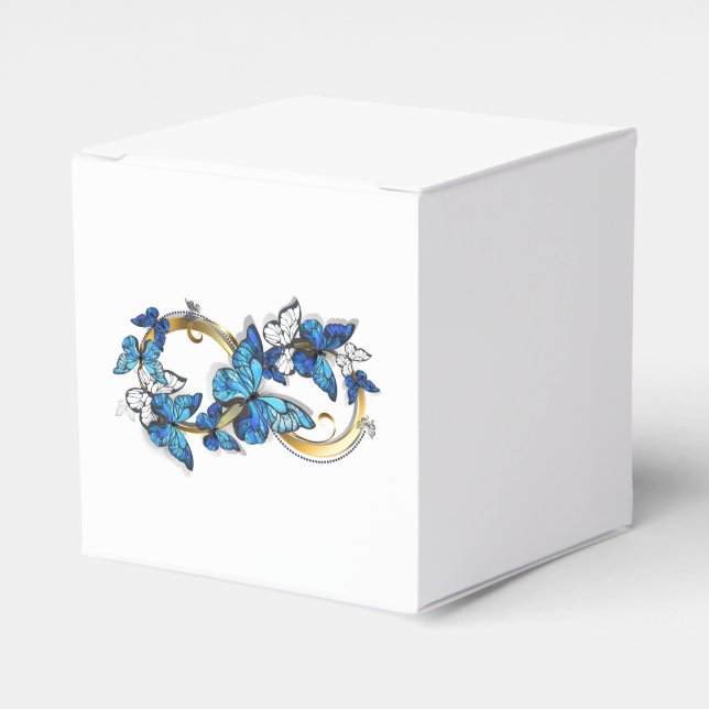 Symbol Infinity of Blue Morpho Butterflies Favour Box (Front Side)