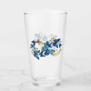 Symbol Infinity of Blue Morpho Butterflies Glass