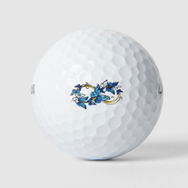 Symbol Infinity of Blue Morpho Butterflies Golf Balls (Front)