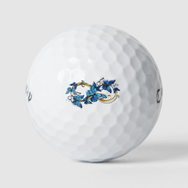 Symbol Infinity of Blue Morpho Butterflies Golf Balls (Front)