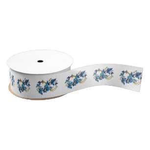 Symbol Infinity of Blue Morpho Butterflies Grosgrain Ribbon