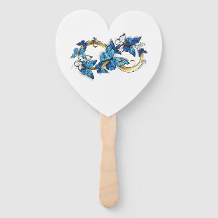 Symbol Infinity of Blue Morpho Butterflies Hand Fan