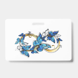 Symbol Infinity of Blue Morpho Butterflies ID Badge
