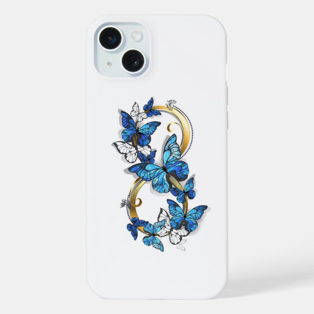 Symbol Infinity of Blue Morpho Butterflies iPhone Case (Back)