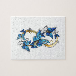 Symbol Infinity of Blue Morpho Butterflies Jigsaw Puzzle