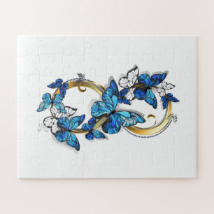 Symbol Infinity of Blue Morpho Butterflies Jigsaw Puzzle