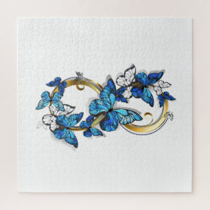 Symbol Infinity of Blue Morpho Butterflies Jigsaw Puzzle