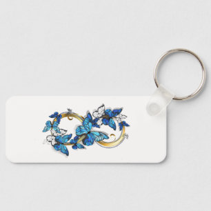 Symbol Infinity of Blue Morpho Butterflies Key Ring