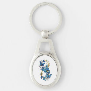 Symbol Infinity of Blue Morpho Butterflies Key Ring