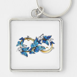 Symbol Infinity of Blue Morpho Butterflies Key Ring