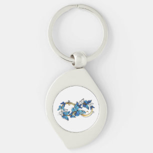 Symbol Infinity of Blue Morpho Butterflies Key Ring