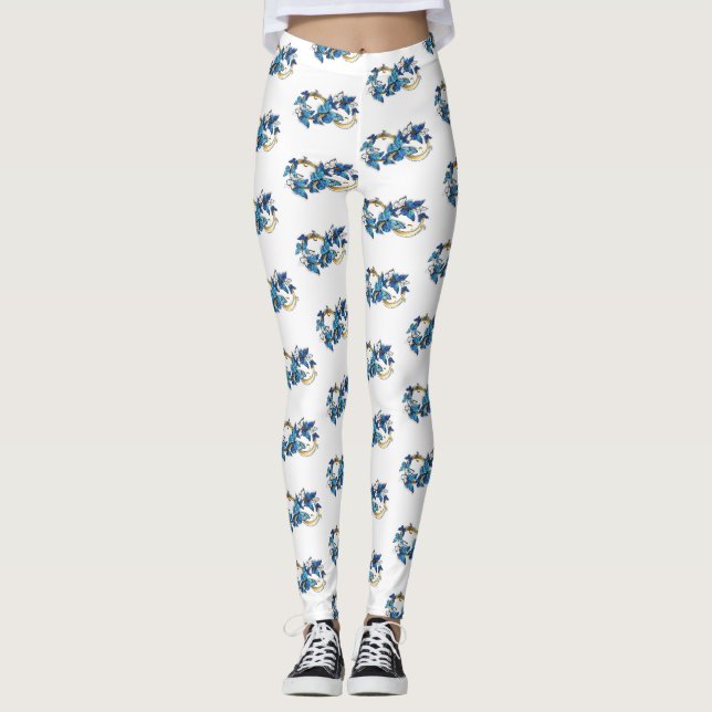 Symbol Infinity of Blue Morpho Butterflies Leggings (Front)