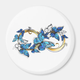 Symbol Infinity of Blue Morpho Butterflies Magnet