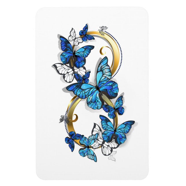 Symbol Infinity of Blue Morpho Butterflies Magnet (Vertical)