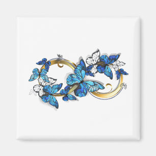 Symbol Infinity of Blue Morpho Butterflies Magnet
