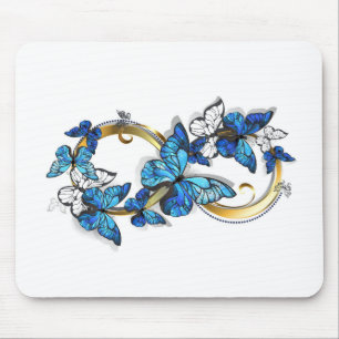 Symbol Infinity of Blue Morpho Butterflies Mouse Mat