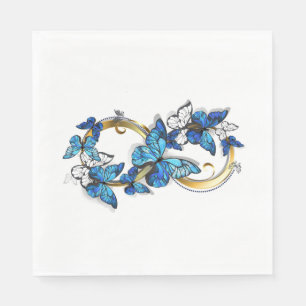 Symbol Infinity of Blue Morpho Butterflies Napkin