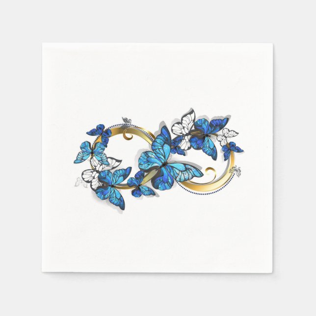 Symbol Infinity of Blue Morpho Butterflies Napkin (Front)