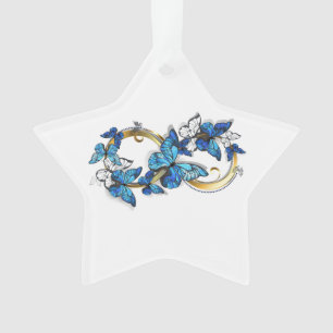Symbol Infinity of Blue Morpho Butterflies Ornament