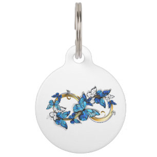 Symbol Infinity of Blue Morpho Butterflies Pet Tag