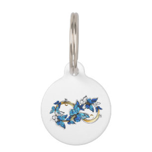 Symbol Infinity of Blue Morpho Butterflies Pet Tag