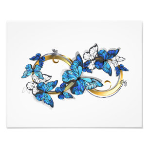 Symbol Infinity of Blue Morpho Butterflies Photo Print