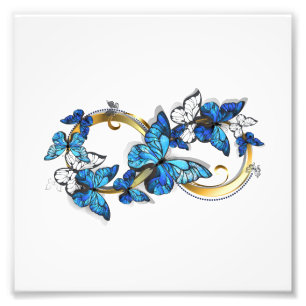 Symbol Infinity of Blue Morpho Butterflies Photo Print