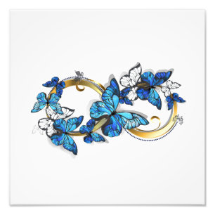 Symbol Infinity of Blue Morpho Butterflies Photo Print