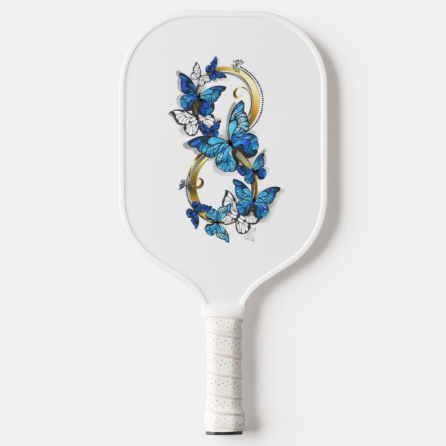 Symbol Infinity of Blue Morpho Butterflies Pickleball Paddle (Front)