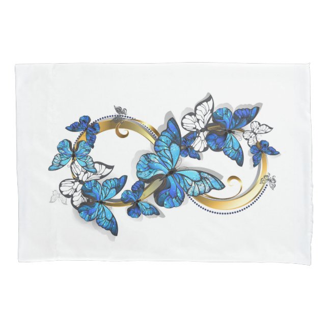 Symbol Infinity of Blue Morpho Butterflies Pillowcase (Front)
