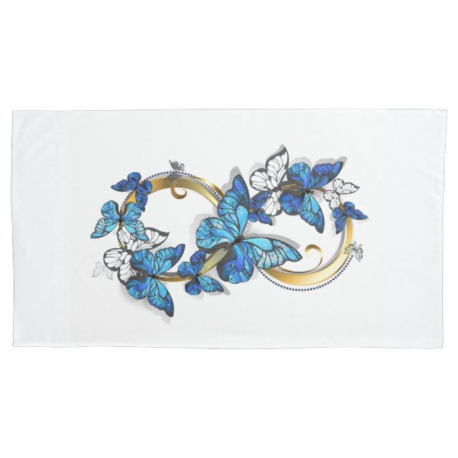 Symbol Infinity of Blue Morpho Butterflies Pillowcase (Front)