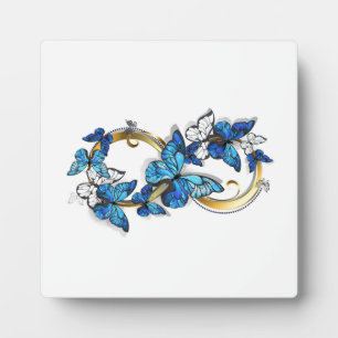 Symbol Infinity of Blue Morpho Butterflies Plaque