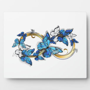 Symbol Infinity of Blue Morpho Butterflies Plaque