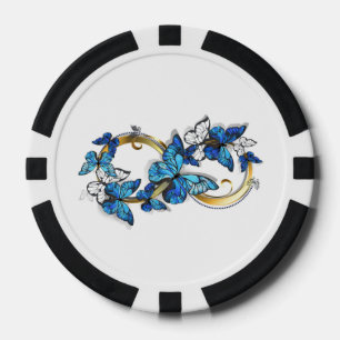 Symbol Infinity of Blue Morpho Butterflies Poker Chips