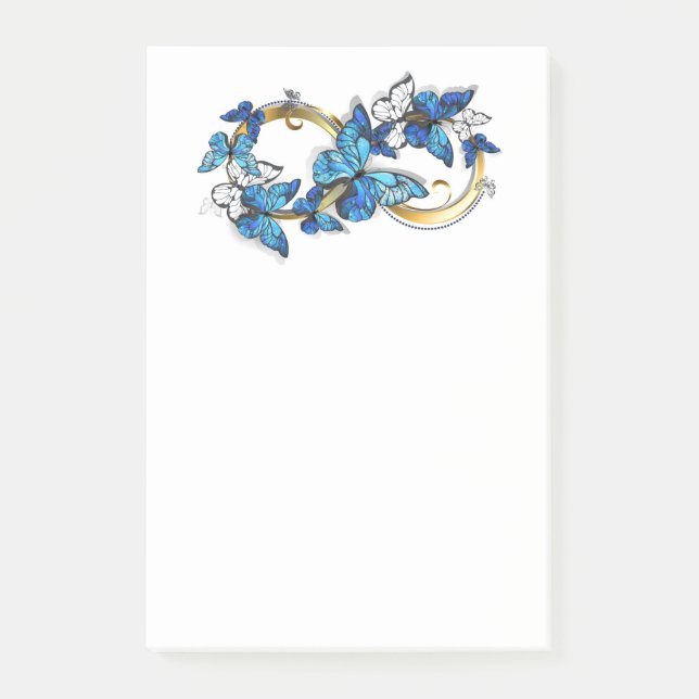 Symbol Infinity of Blue Morpho Butterflies Post-it Notes (Front)