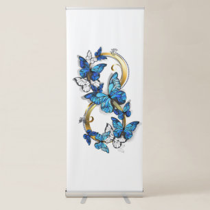 Symbol Infinity of Blue Morpho Butterflies Retractable Banner