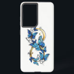 Symbol Infinity of Blue Morpho Butterflies Samsung Galaxy Case<br><div class="desc">Symbol infinity of gold,  decorated with realistic blue butterflies morpho on a white background. Design with butterflies. Morpho. Design with blue butterflies morpho.</div>